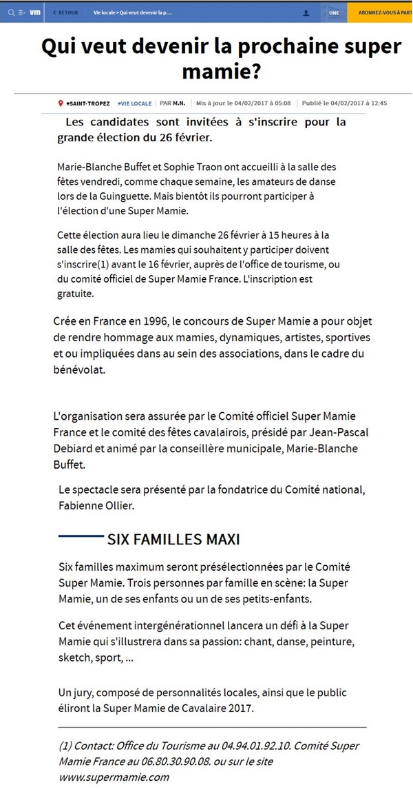 Appel a candidatures